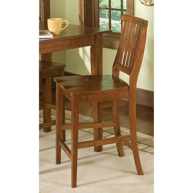 Arts and Crafts Counter Height Barstool Hardwood/Cottage Oak - Home Styles: Kitchen Island High Back Chair