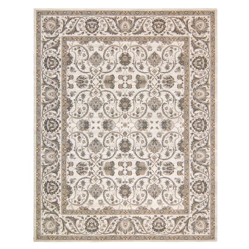 Ivory and Gray Tufted Synthetic 8' x 10' Area Rug