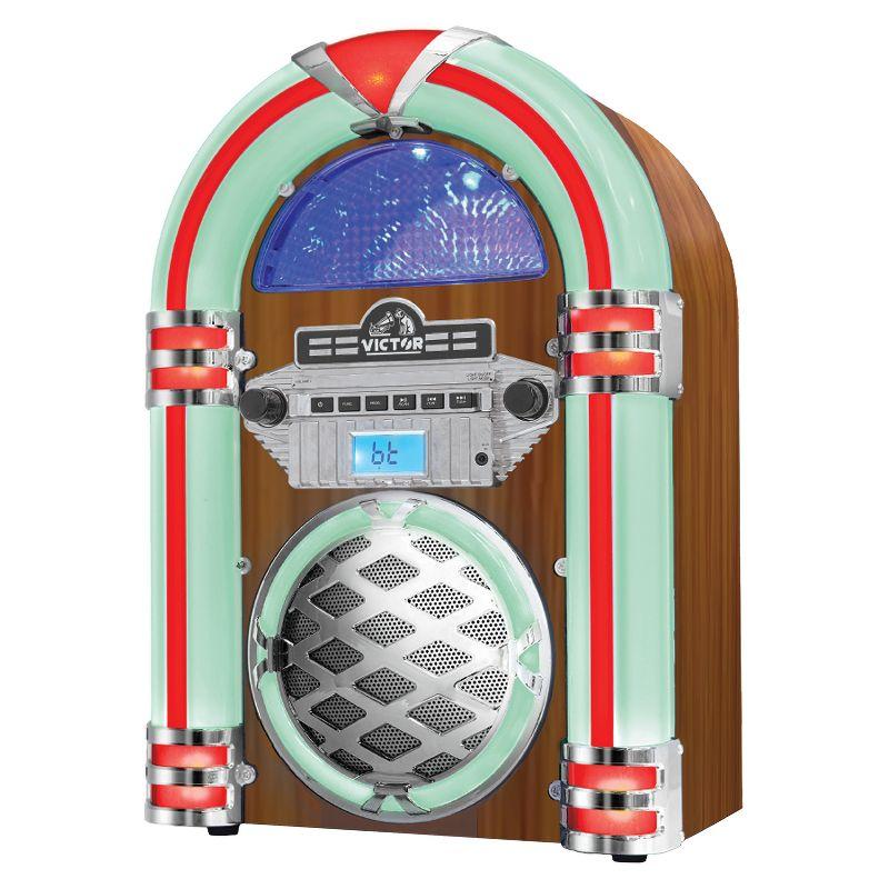 Victor Bluetooth Jukebox Speaker with FM Radio & Multicolor LED Lighting