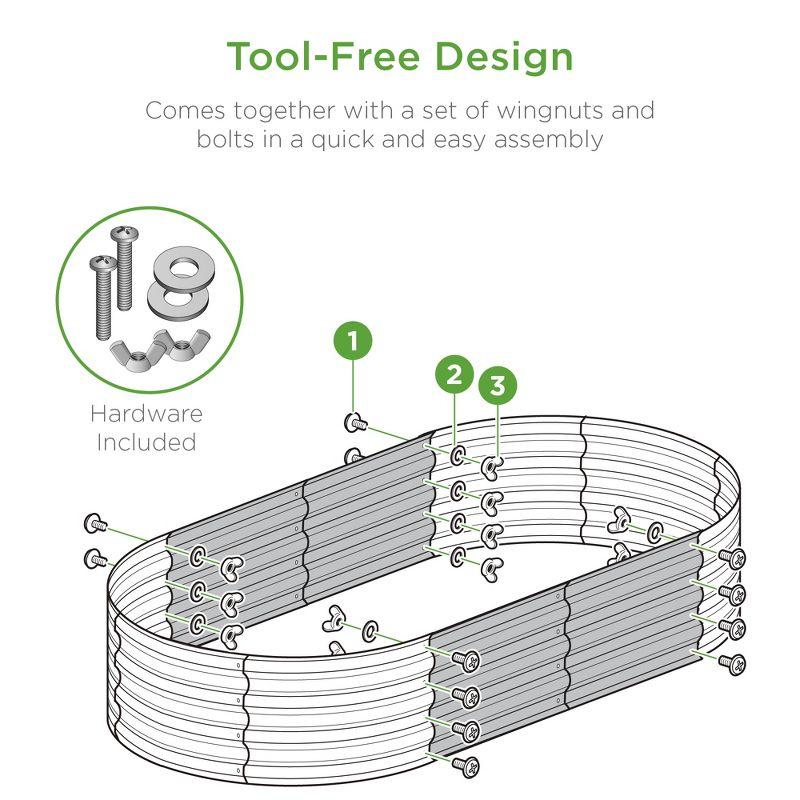 Best Choice Products 4x2x1ft Outdoor Raised Metal Oval Garden Bed, Planter Box for Vegetables, Flowers