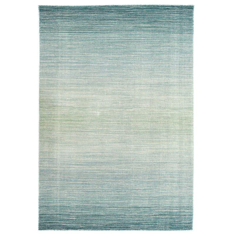 Handmade Blue Ombre Stripe Wool Rug 5' x 7'