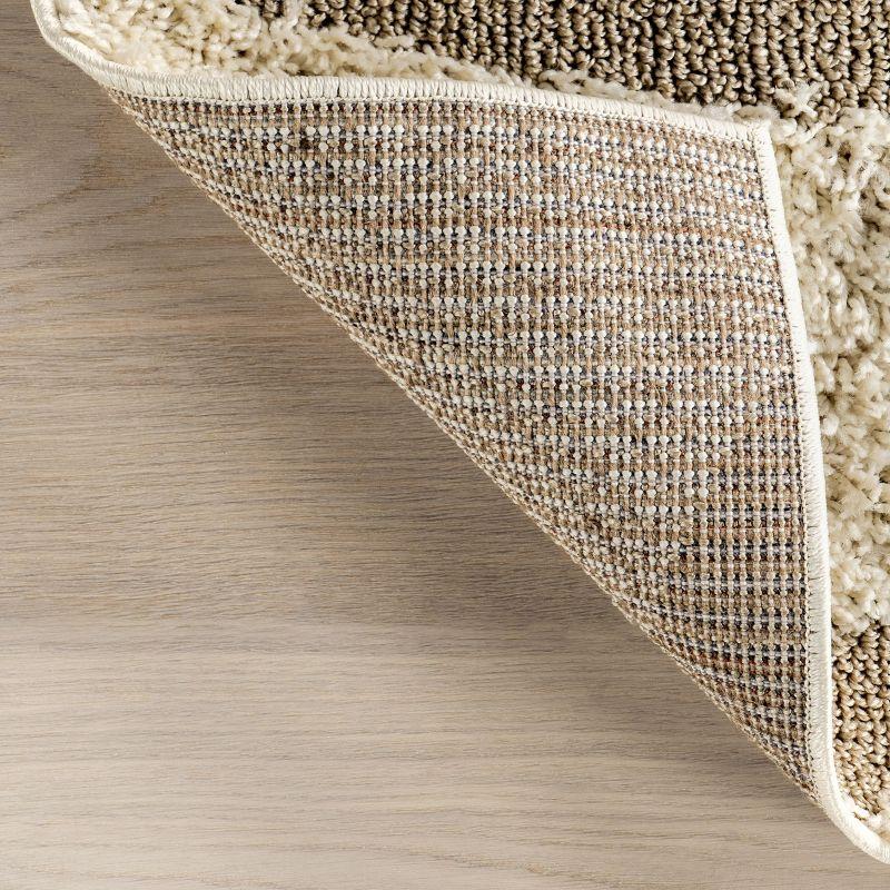 Nuloom Carolyn Abstract 8x11 Shag Indoor Area Rug for Living Room Bedroom Dining Room Nursery, Cream/Beige