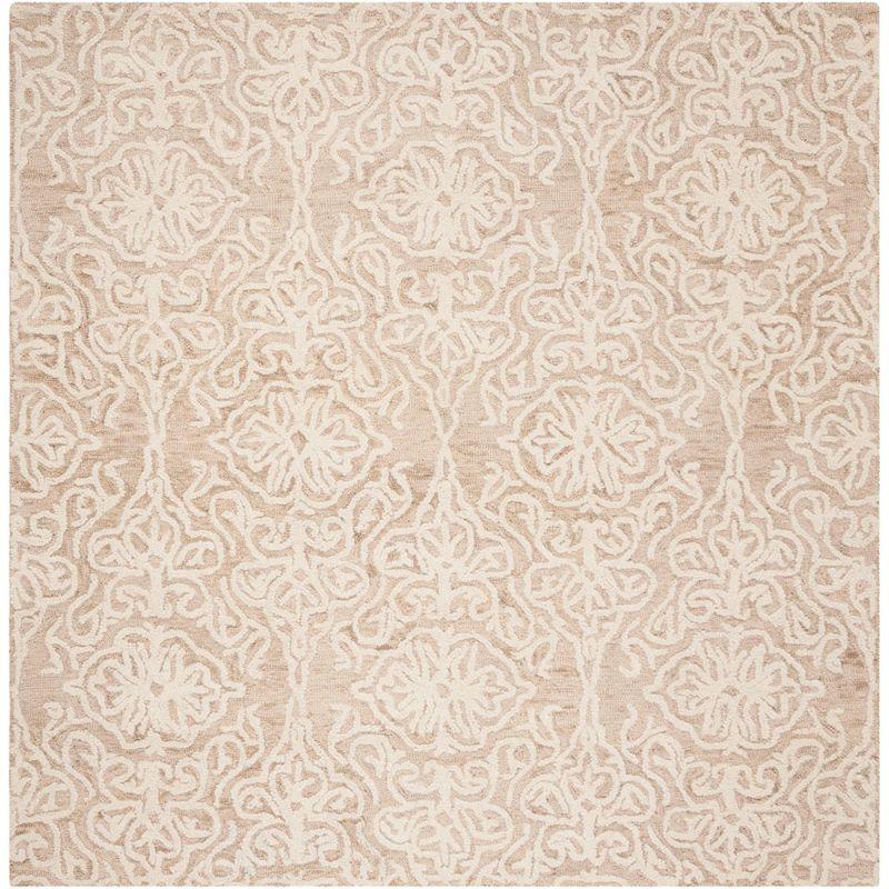 Blossom BLM112 Hand Tufted Indoor Area Rug - Beige/Ivory - 8'x8' - Safavieh