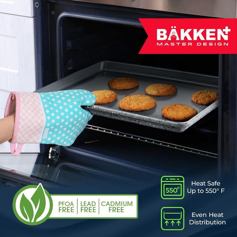 Bakken Swiss 8-Piece Stackable Bakeware Set - Ceramic Non-Stick Coating - MARBLE