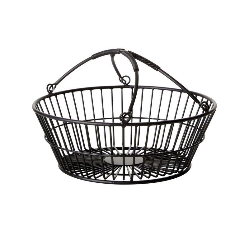 Black Iron 2-Tier Basket with Banana Hook