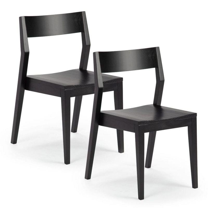 Plank+Beam Modern Dining Chair Set of 2, Solid Wood Chairs for Kitchen, Office, Living Room
