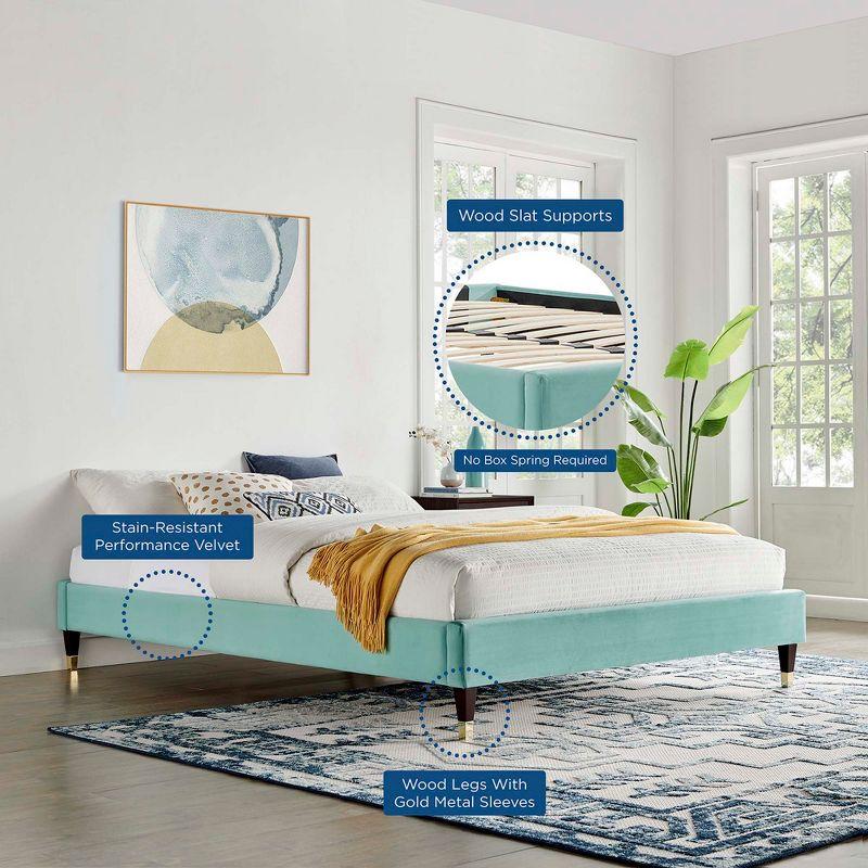Modway Harlow Queen Performance Velvet Platform Bed Frame