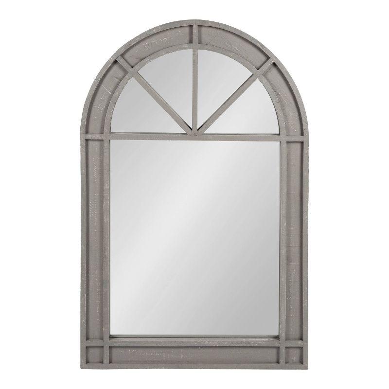 Gray Wood Rustic Arch Wall Mirror, 27.5" x 40"