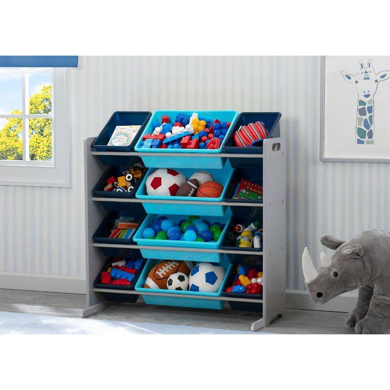 Delta Children Kids Toy Storage Organizer with 12 Plastic Bins