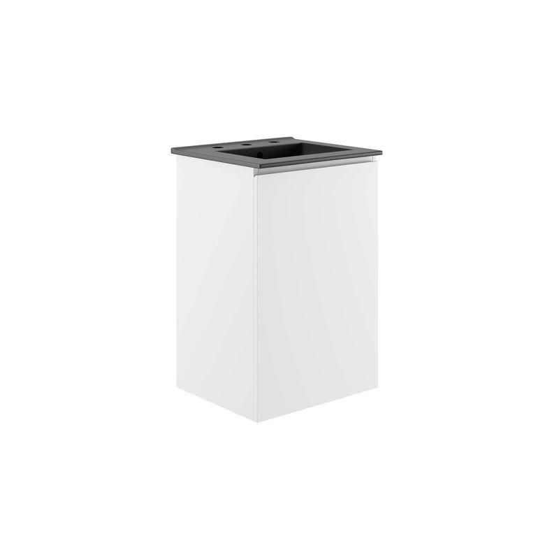 Bryn 18" White and Black Wall-Mount Bathroom Vanity