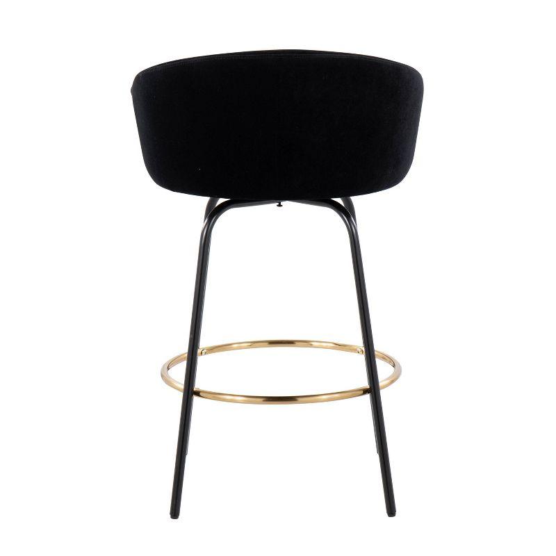 Claire Black and Gold Metal Swivel Counter Stool