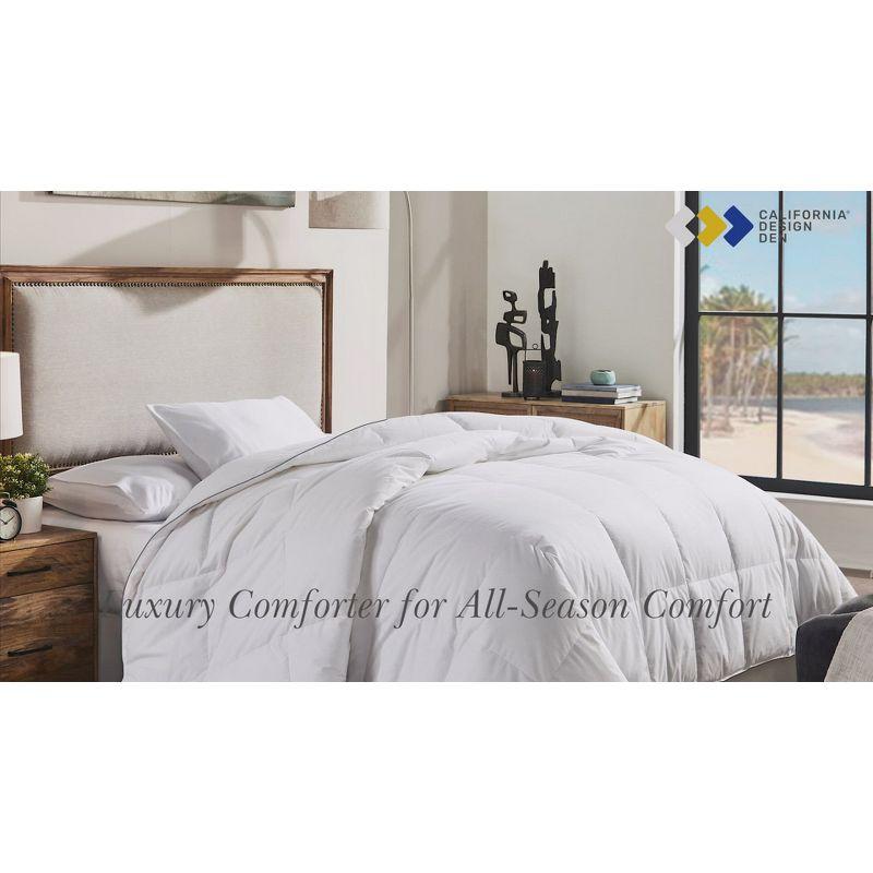 All Season Queen White Comforter Duvet Insert, Extra Fluffy Down Alternative Fill by California Design Den