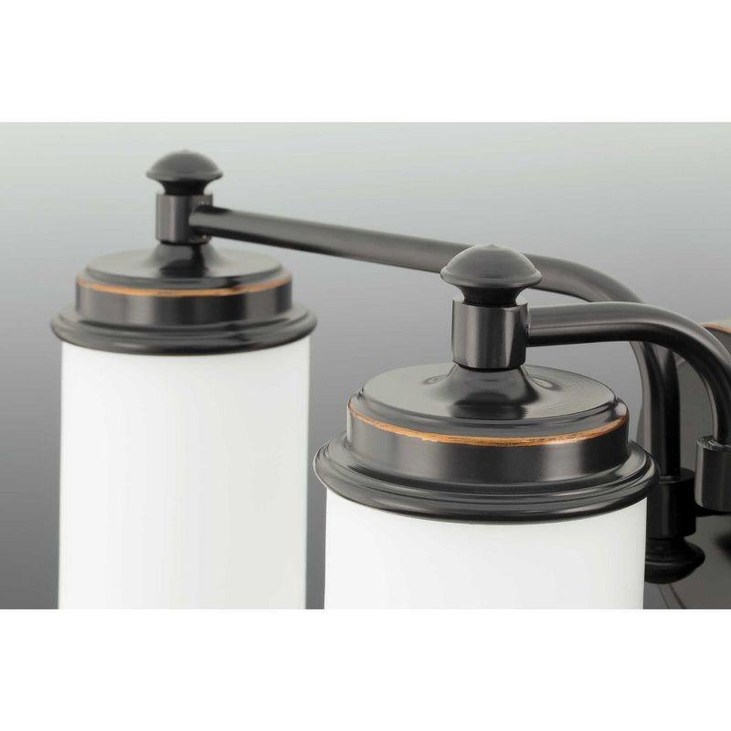 Progress Lighting Glide Collection 4-Light Bath Vanity Rubbed Bronze Glass Shade