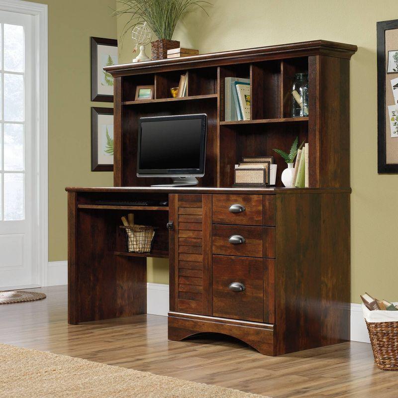 Harbor View Computer Desk with Hutch Cherry - Sauder
