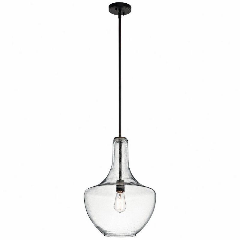 Everly 19.75" 1 Light Bell Pendant Clear Glass Chrome