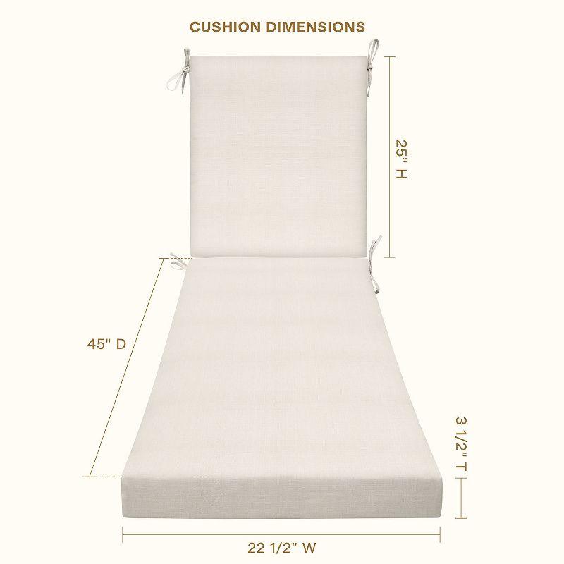Honeycomb Outdoor Chaise Lounge Cushion - Textured Solid Bone