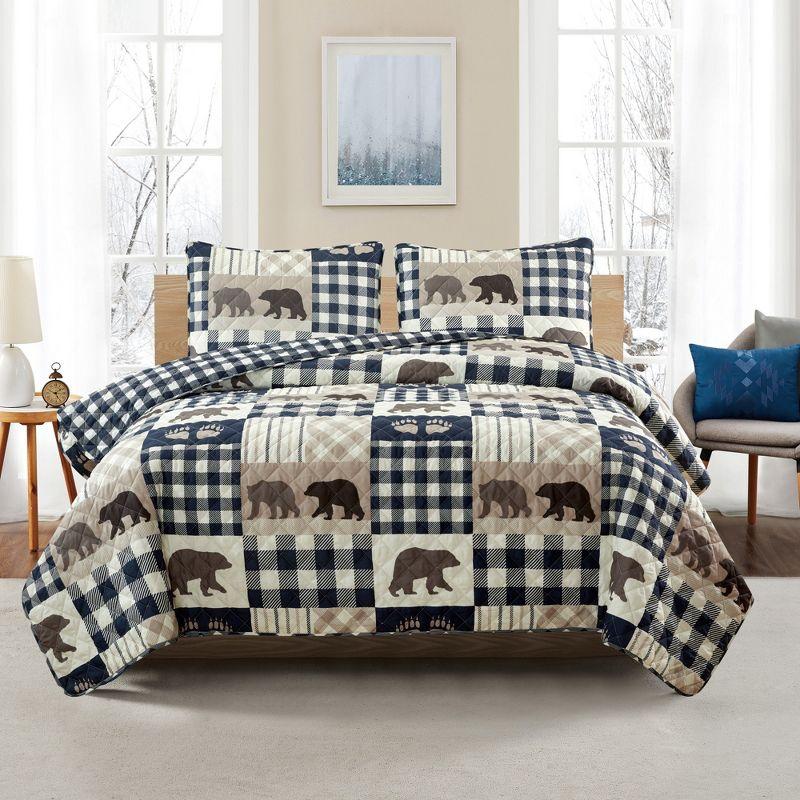 Market & Place Orson Bear Lodge Reversible Quilt Set