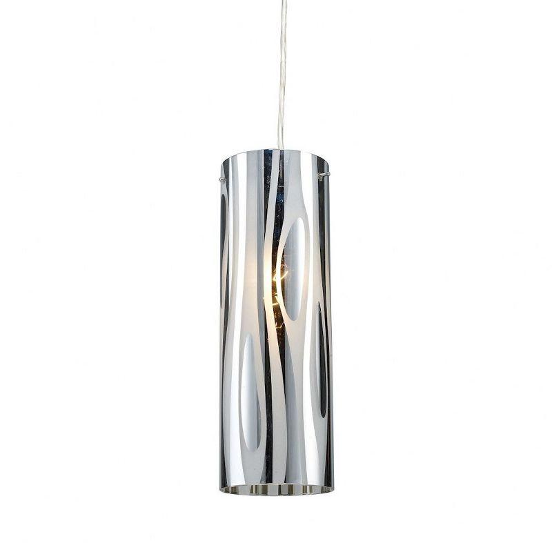 Chromia Polished Chrome Mini Pendant with Glass Shade