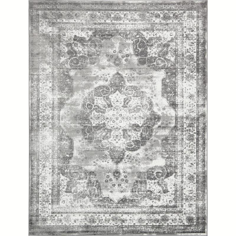 Salle Garnier Sofia 9' x 12' Rectangular Gray Indoor Area Rug