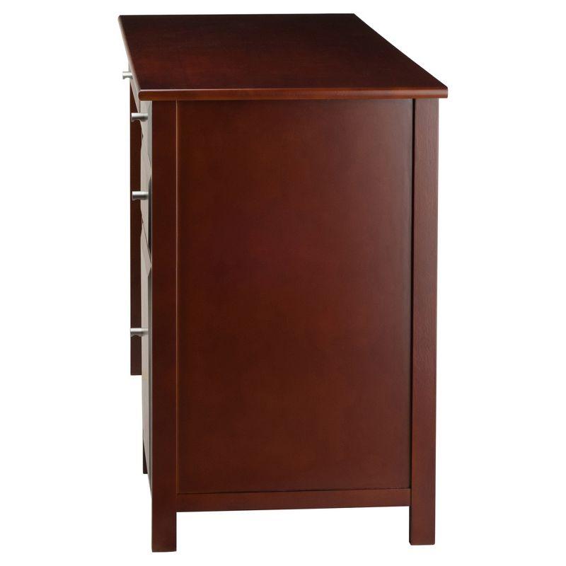 Walnut Transitional Wood Office Desk with Filing Cabinet