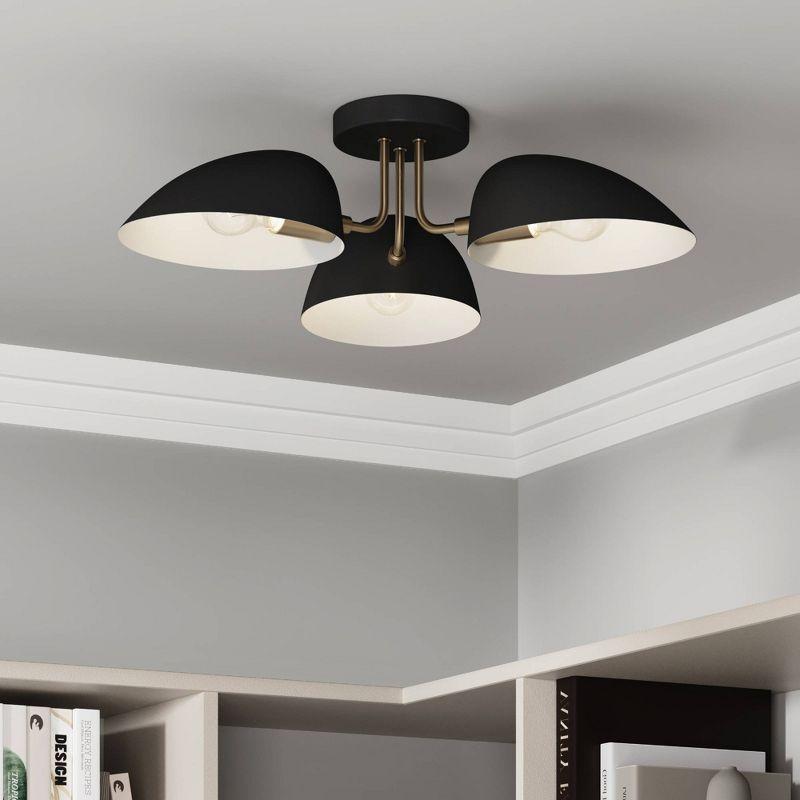 Nathan James Argo Flush Mount Black/Gold