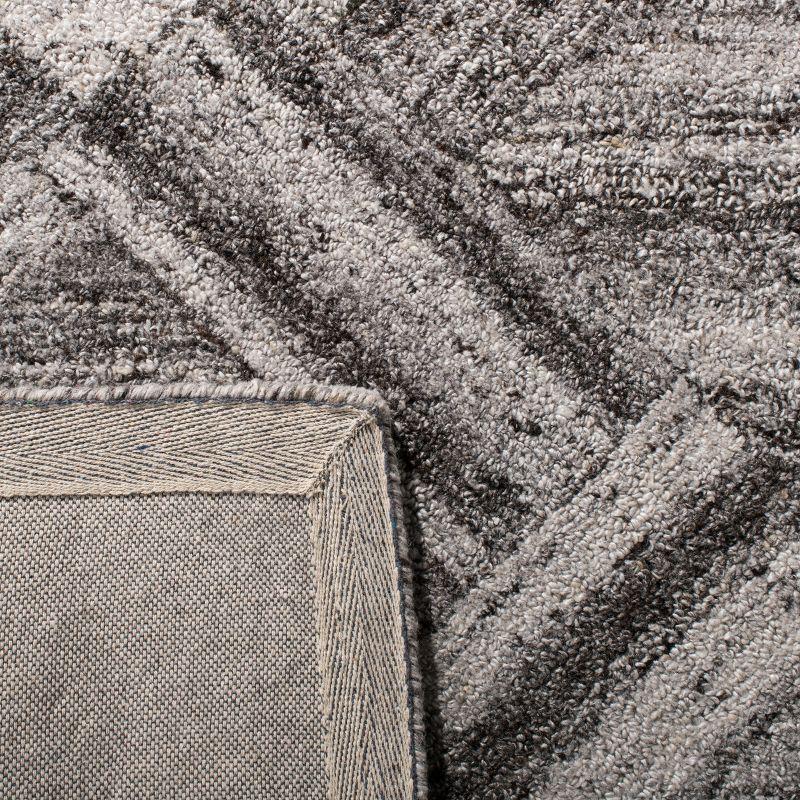 Abstract ABT607 Handmade Indoor Area Rug - Grey/Black - 6'x6' - Safavieh