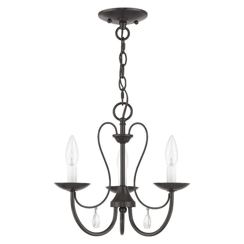 Mirabella English Bronze 3-Light Crystal Chandelier