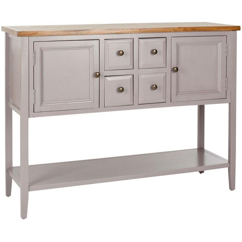 Charlotte Sideboard - Quartz Grey/Oak Top - Safavieh.