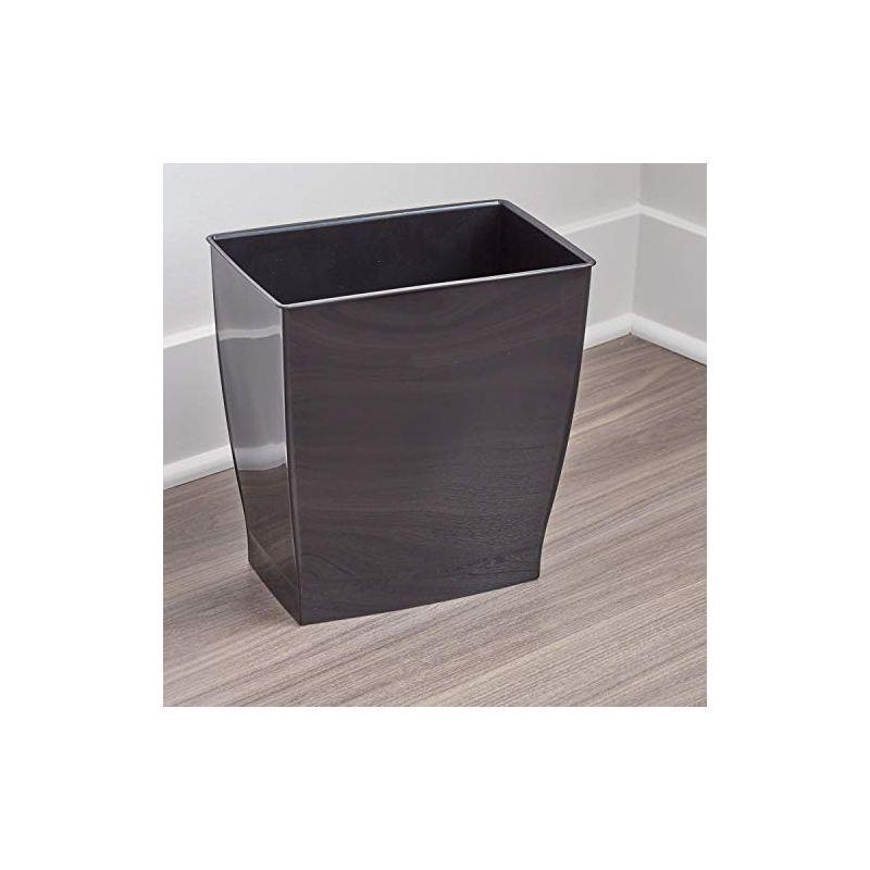 iDesign Mono BPA-Free Plastic Rectangular Waste Basket - 11.25" x 7.5" x 12", Gray