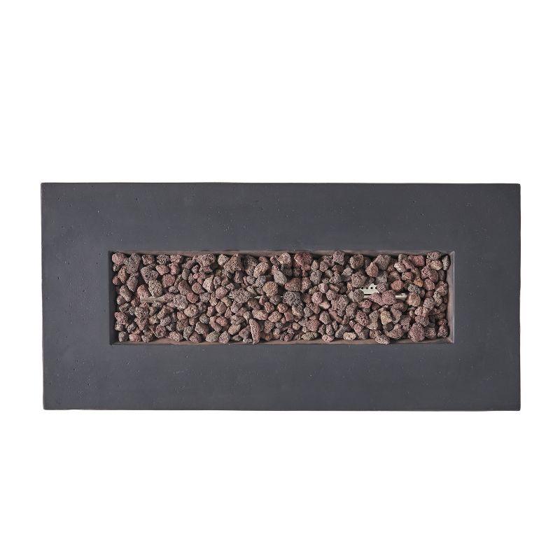 GDFStudio Hearth Outdoor 40,000 BTU Lightweight Concrete Fire Pit Table, Dark Gray