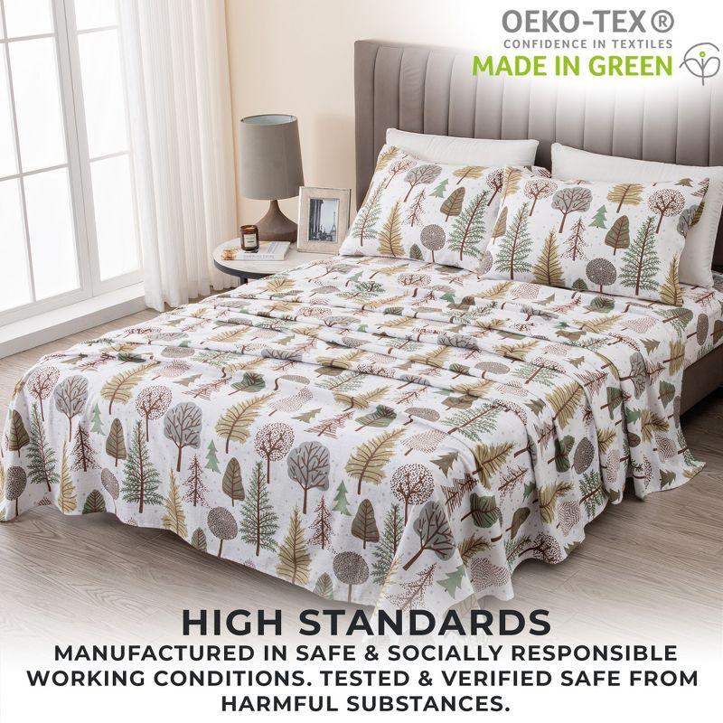 FreshFolds 100% Cotton Lodge Printed Flannel Sheet Set