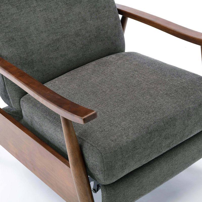 Comfort Pointe Soren Press-Back Recliner Charcoal: Upholstered Polyester, Wood Frame, Foam Fill, Spot Clean