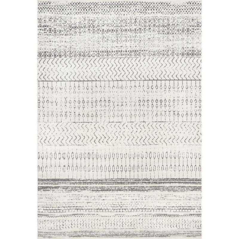 Nuloom Nova Striped 4x6 Indoor Area Rug for Living Room Bedroom Dining Room Kitchen, Grey/Off White