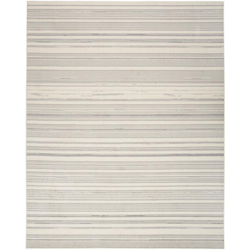 Nourison Grafix Abstract Striped Indoor Rug Ivory Grey 5'3" x 7'3"