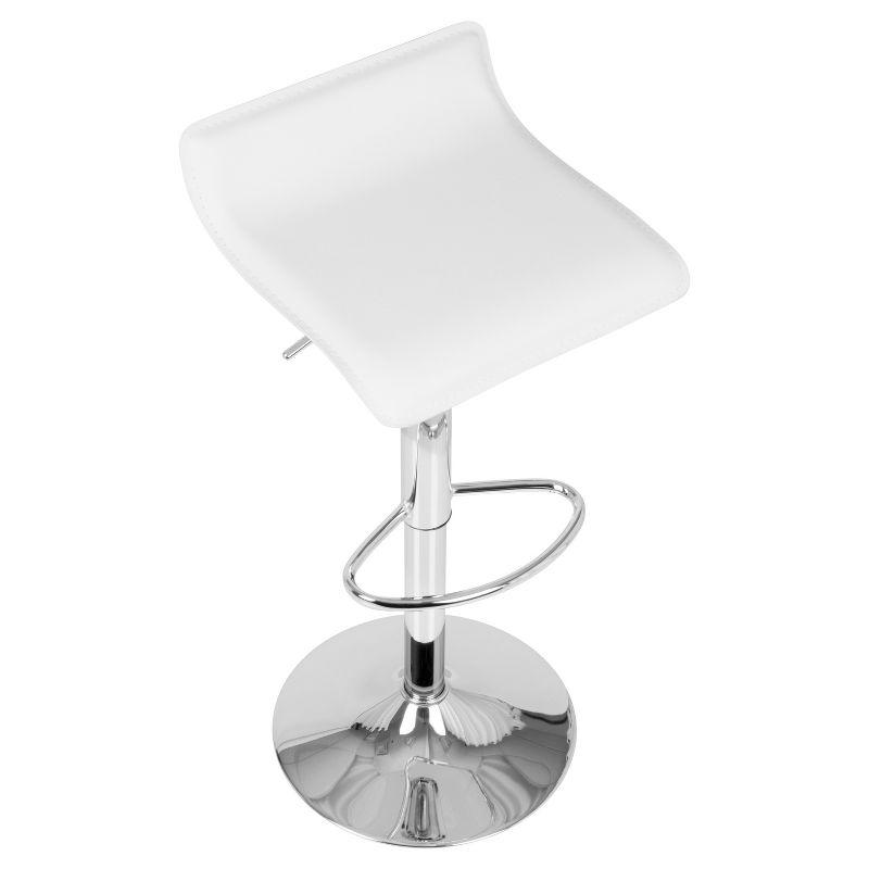 Set of 2 Ale Contemporary Adjustable Barstool White - Lumisource: Chrome-Plated, Swivel, Low Back