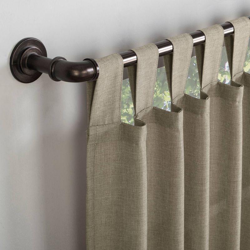 40"x84" No. 918 Light Filtering Semi-Sheer Joshua Heathered Texture Tab Top Curtain Panel Light Brown: Modern Indoor Curtain
