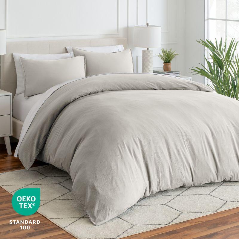 Bare Home Washed Microfiber Duvet Cover Set