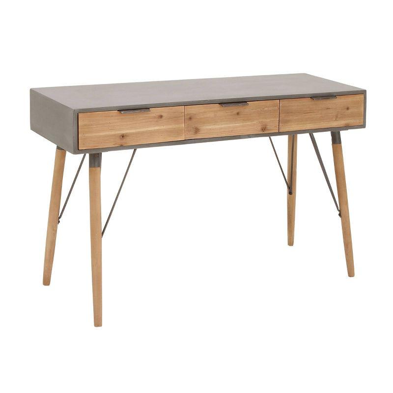 Modern Console Table with Drawers Brown - Olivia & May