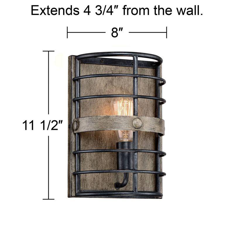 Lexi Rustic Bronze 13" Industrial Cage Wall Light Sconce