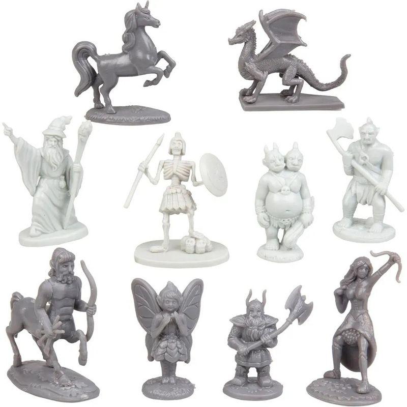 Fantasy Creatures Action Figure Playset 10 pcs - Monster Battle Toy Collection - w Dragons, Wizards, & More - Perfect for Roleplaying RPG, D&D Gaming