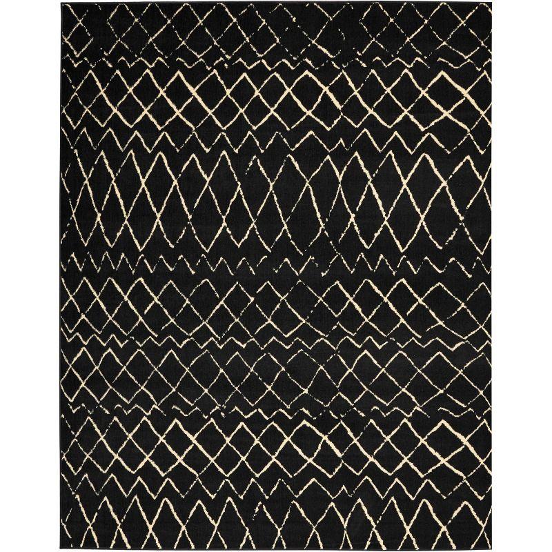 Nourison Grafix Black Area Rug GRF04 7'10"X9'10"