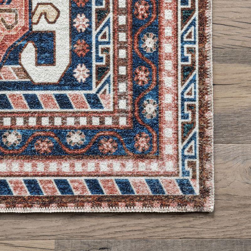 Nuloom Nevaeh Pet Friendly Machine Washable Bohemian Medallion Area Rug, 3' x 5', Dark Blue