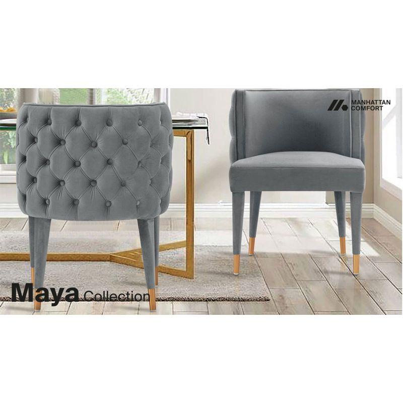 Set of 2 Maya Modern Tufted Velvet Upholstered Dining Chairs - Manhattan Comfort