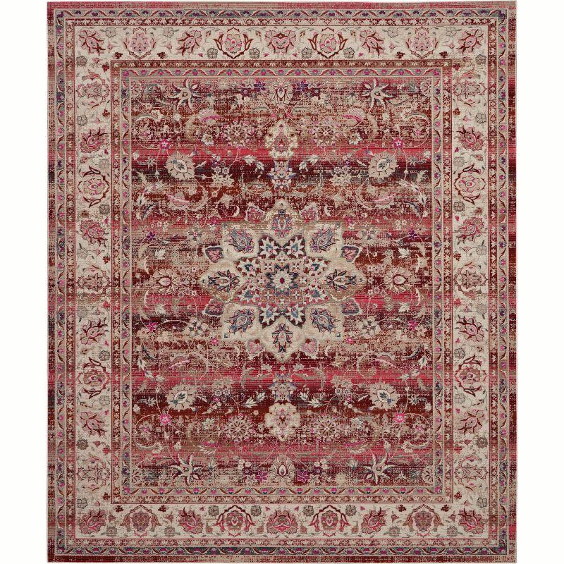 Nourison Vintage Kashan VKA01 Burgundy/Ivory/Blue Indoor Area Rug - 7'10 x 9'10