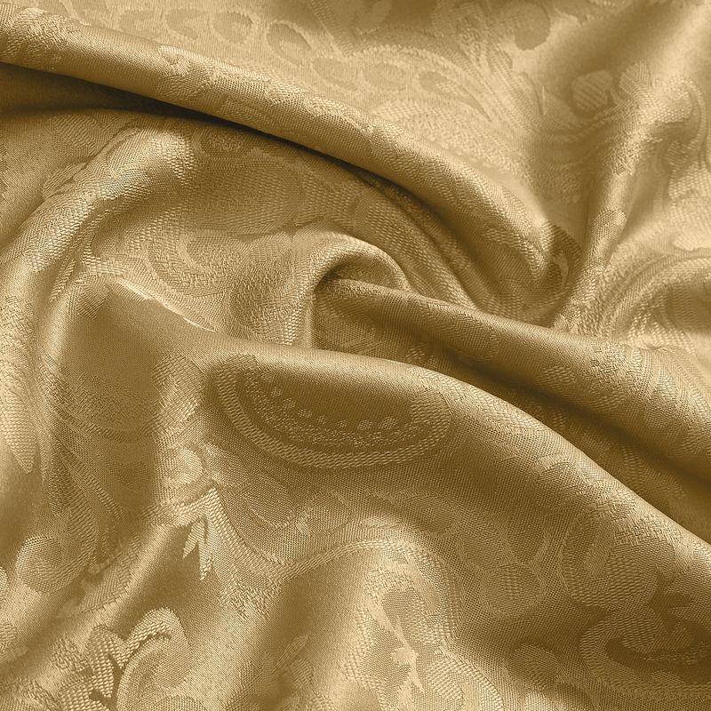 Caiden Elegance Damask Water & Stain Resistant Tablecloth - 52" Square - Gold - Elrene Home Fashions