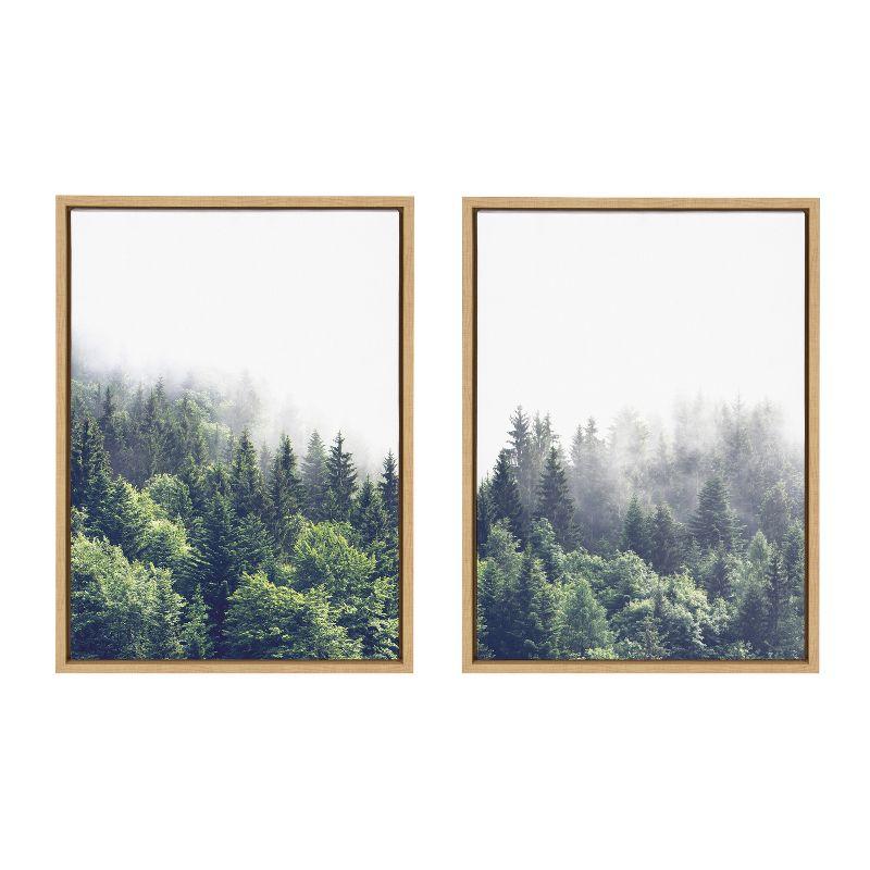 (Set of 2) 18" x 24" Sylvie Foggy Day Framed Canvas Set by Creative Bunch Natural - Kate & Laurel All Things Decor