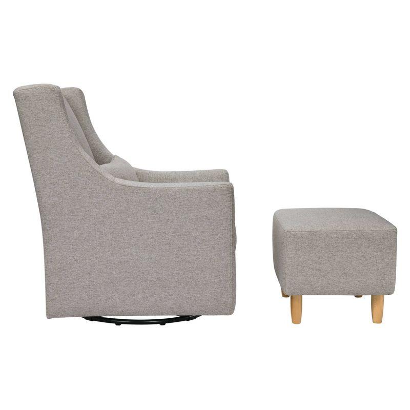 Eco-Weave Grey Swivel Glider with Ottoman for Modern Nurseries