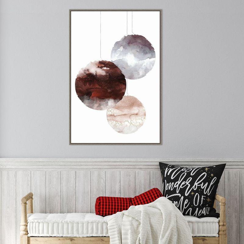 Amanti Art Holiday Time 3 Christmas Ornaments by Design Fabrikken Canvas Wall Art Print Framed 23-in. x 33-in.