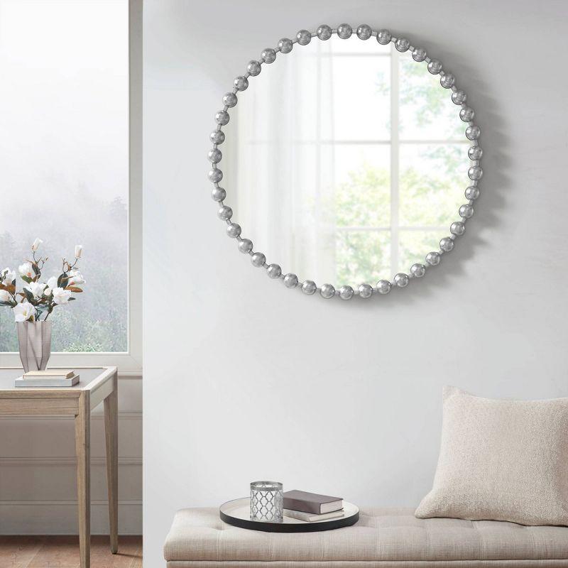 Marlowe Beaded Round Metal Wall Mirror