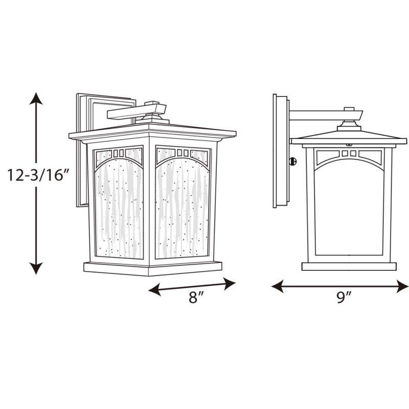 Progress Lighting, Residence Collection, 1-Light Outdoor Wall Lantern, Antique Bronze, Umber Textured Art Glass Shade